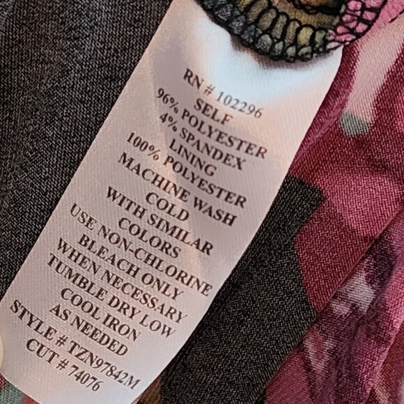 Connected Apparel Dress Womens Size 10 Multicolored Floral 3/4 Bell Sleeve - Picture 7 of 7